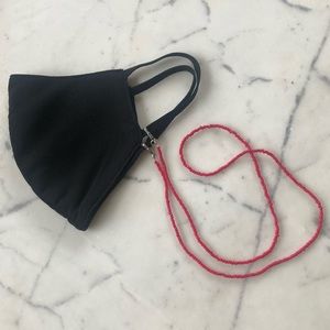 Red Japanese Glass Beads Necklace Chain for mask